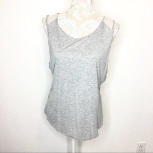 Gibson Sleeveless Blouse High Low XL Gray 675